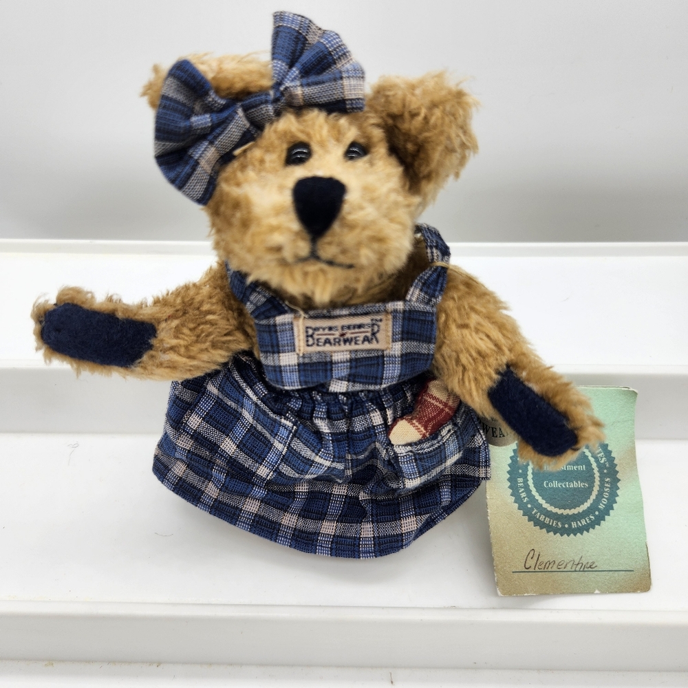 Boyds Bears Plush Clementine Bear in Plaid Dress
